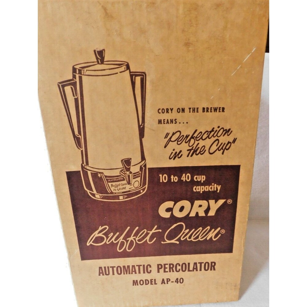 Vintage Cory Buffet Queen Automatic Coffee Percolator 10 to 40 Cup Model AP40